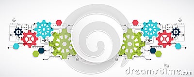 Cogwheel hi-tech digital technology and engineering background. Vector Illustration