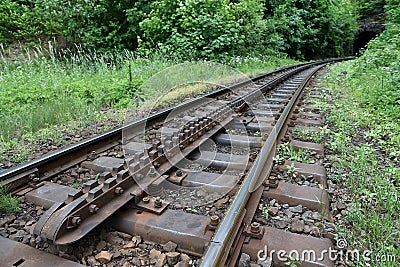 Cogwheel railway line Stock Photo