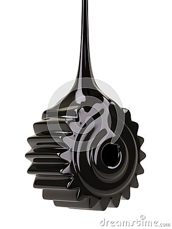 Cogwheel-Shaped Oil Drop Industrial Economy Concept 3d Illustration Stock Photo