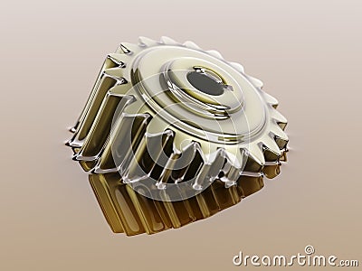 Cogwheel Submerged in Lubricant Oil Concept 3d Illustration Stock Photo