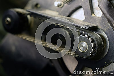 Cogwheel and toothed belt Stock Photo