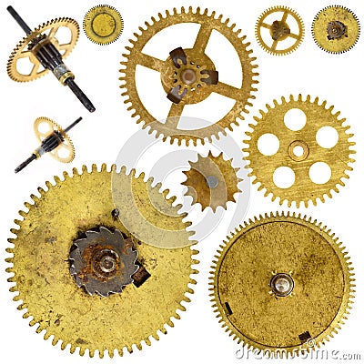 Cogwheels gears on white background Stock Photo