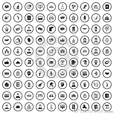 100 coherence icons set, simple style Vector Illustration