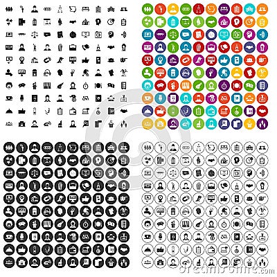 100 coherence icons set vector variant Vector Illustration