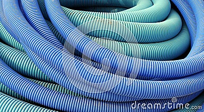 Coil of blue plastic Stock Photo