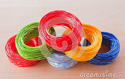 coil of plastic rope Stock Photo