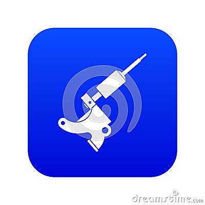 Coil tattoo machine icon digital blue Vector Illustration