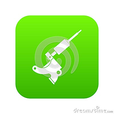 Coil tattoo machine icon digital green Vector Illustration