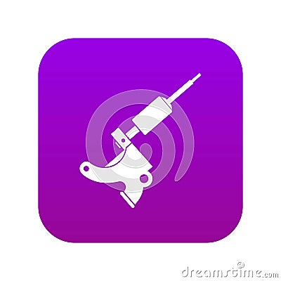 Coil tattoo machine icon digital purple Vector Illustration