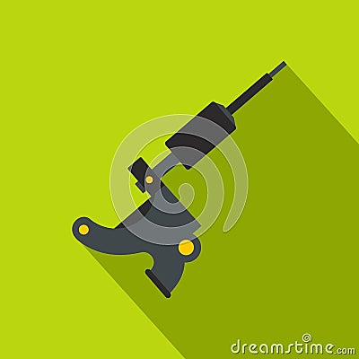 Coil tattoo machine icon, flat style Vector Illustration