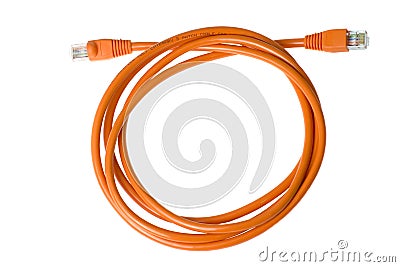 Coiled network cable Stock Photo