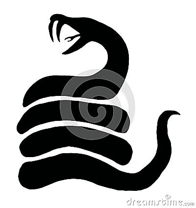 Coiled Snake Symbol Cartoon Illustration