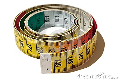 Coiled tape measure Stock Photo