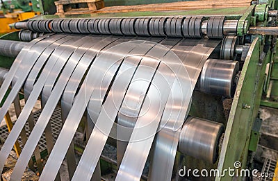 Coils cutter machine. Industrial and business concept Stock Photo