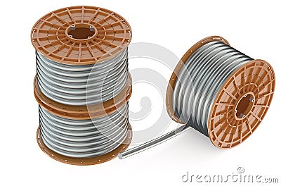 Coils of steel wires Stock Photo