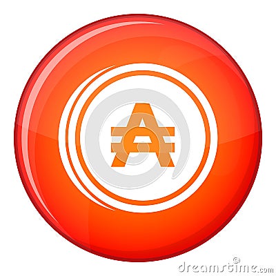 Coin austral icon, flat style Vector Illustration