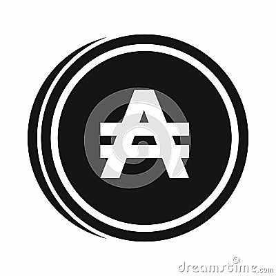 Coin austral icon, simple style Stock Photo