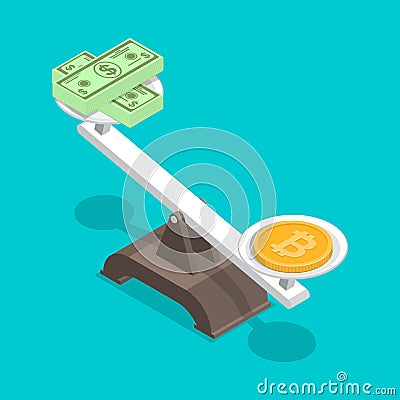 A coin with a bitcoin Vector Illustration