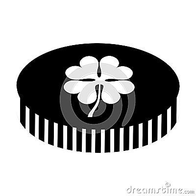 Coin with clover icon Vector Illustration