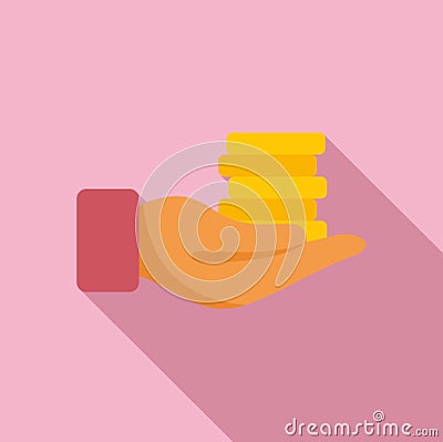 Coin compensation icon flat . Work money Stock Photo