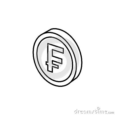 coin franc icon. Element of mobile banking for smart concept and web apps. Thin line coin franc icon can be used for web and Stock Photo