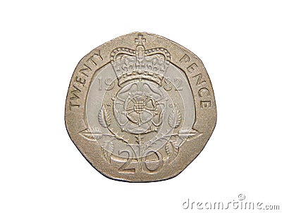 Coin of Great Britain 20 pence Stock Photo