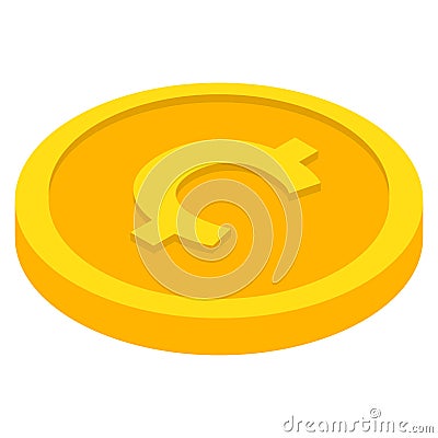 Coin icons. Cent and centavo coin . Currency symbols in isometric 3d style. Vector Vector Illustration