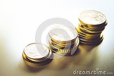 Coin money stacked growing.financial Stock Photo