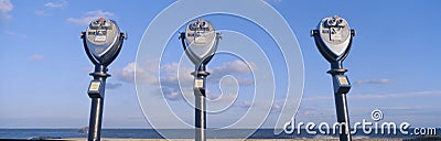 Coin-operated viewing binoculars Stock Photo