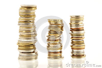 Coin pile Stock Photo