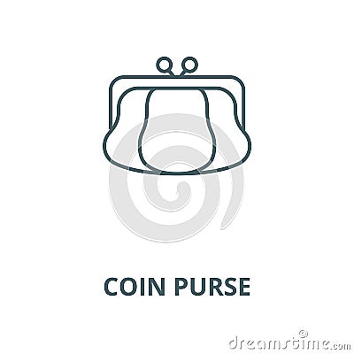 Coin purse line icon, vector. Coin purse outline sign, concept symbol, flat illustration Vector Illustration