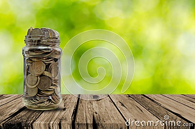 Coin savings plans are growing Stock Photo