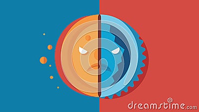 A coin with two different sides representing the inner struggle of reconciling different identities.. Vector Vector Illustration