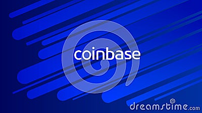 Coinbase cryptocurrency stock market name on abstract digital background. Vector Illustration