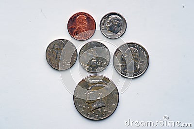 Coins with portraits from the USA Stock Photo