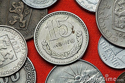 Coins of Communist Mongolia Stock Photo