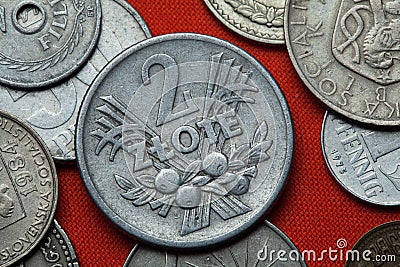 Coins of Communist Poland Stock Photo