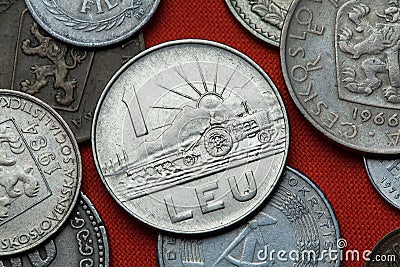 Coins of Communist Romania Stock Photo