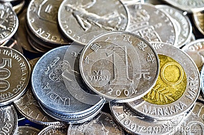 Coins for financial concept. Stock Photo