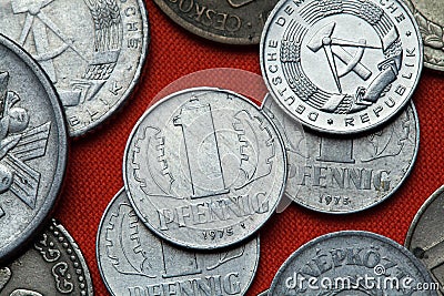 Coins of the German Democratic Republic (East Germany) Stock Photo