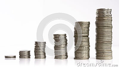 Coins Graph Stock Photo