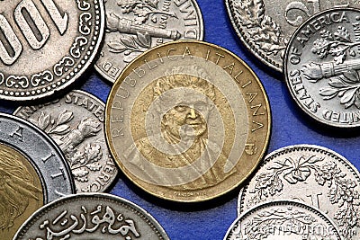 Coins of Italy Stock Photo