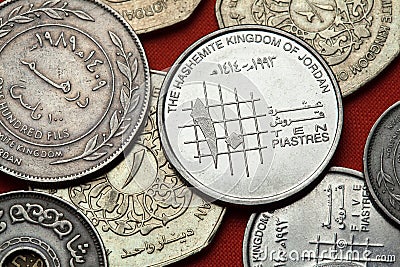 Coins of Jordan Stock Photo