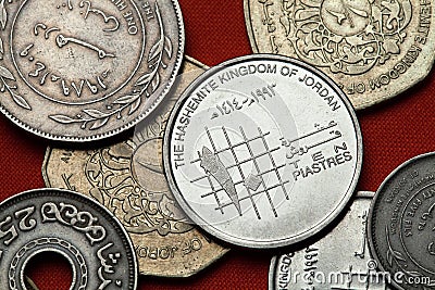 Coins of Jordan Stock Photo