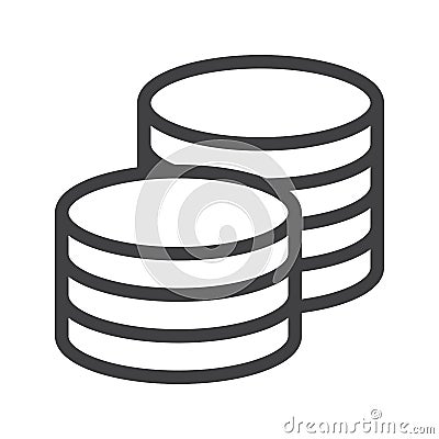 Coins line icon Vector Illustration