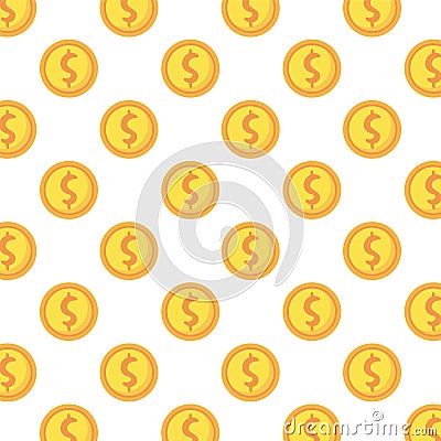 Coins money dollars pattern background Vector Illustration