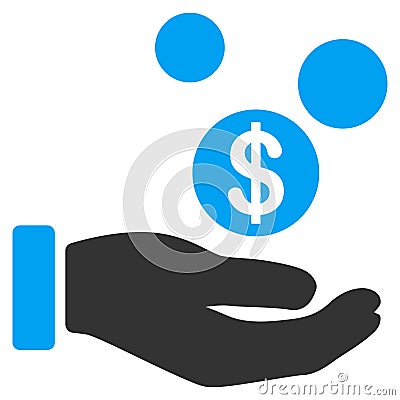 Coins Payment Hand Flat Icon Vector Illustration