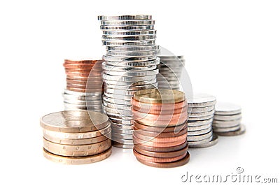 Coins piles Stock Photo