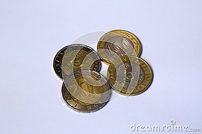 Coins of the Republic of Kazakhstan. Stock Photo