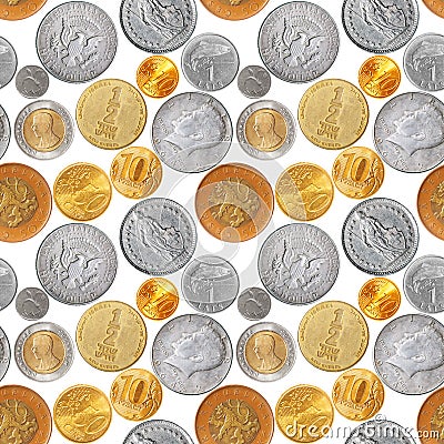 Coins seamless Stock Photo